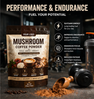 Compléments alimentaires en marque blanche OEM/ODM : Poudre de café aux champignons Haosen certifiée Halal 99 % – Améliore la concentration, l'immunité, l'énergie, l'humeur et la santé intestinale