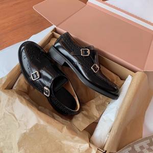 QF1 Version Retro British Style Mengke Shoes <strong>Womens</strong> Carved Oxford <strong>Brogue</strong> Small Leather918 - Product Image 1