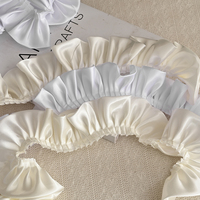 Accessoire de décoration floral en satin plissé à volants pour bordure de jupe, col de bouquet, fournitures de fleuriste de mariage en gros