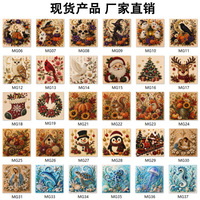 Kit de Peinture Diamant DIY Faite à la Main, Motif Carré en Acrylique Style Nordique, Perles de Noël, Pingouin, Bonhomme de Neige, pour Décoration Intérieure