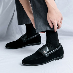 Zapatos de Vestir con Punta en Pico, Diseño Moderno, Color Puro, Gamuza, Cuero PU, Mocasines para Hombre - Product Image 6