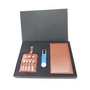 Zeal Custom Leather Golf Hip Flask Golf Set With Gift Box