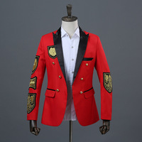 Costumes avec médaille d'or dernier modèle de broderie double boutonnage pour homme robe de banquet de soirée utilitaire