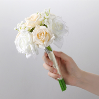 Bouquet de fleurs artificielles de mariée en strass rose gypsophile, bouquets de mariage pour la décoration de la fête de mariage et des demoiselles d'honneur