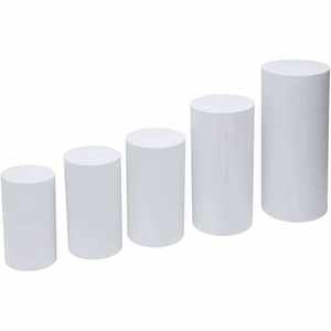 5 unids/set boda moderna redonda de hierro blanco pedestal cilindro Pedestal soporte para pastel - Product Image 1