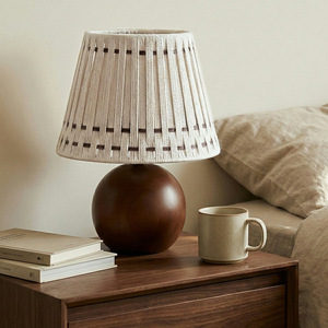 Table Lamp With Ceramic Base E27 Led Light Source Switch Control For Bedroom Study Desk <b>Nightlight</b> Warm Lighting - Product Image 1