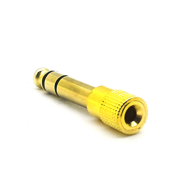 High Quality 6.35mm 1/4" 3 Pole 6.5mm Jack to 3.5 mm Jack Male Headphone Audio Mic Adapter