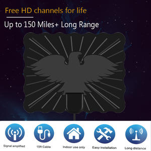 เสาอากาศโทรทัศน์ดิจิตอลในร่มแบบเสียบและใช้งานได้ทันที ระยะไกลสูงสุด 150 ไมล์ รองรับ VHF (172-240Mhz) และ UHF (470-860Mhz) - Product Image 4