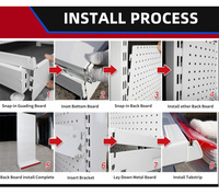 Système de rayonnage modulaire réglable pour magasin de détail, étagère de magasin, panneau de grille blanc et rouge pour supermarché