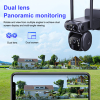 Kamera CCTV 4G, kamera keamanan rumah tenaga surya penglihatan malam 4K warna Auto Track luar ruangan WiFi kartu SIM 4G
