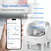 Caja de Arena Automática para Gatos, Autolimpiable, Inodoro Inteligente para Gatos, Control Remoto por WiFi/Aplicación, Revestimiento de ABS/PP, Capacidad de 74L, Tipo Abierto Grande para Mascotas