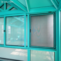 Ventana Corredera Abatible de Aluminio para Edificios Residenciales, Aislamiento Térmico, Triple Acristalamiento Low-E, Insonorizada, Resistente al Viento, con Malla de Seguridad