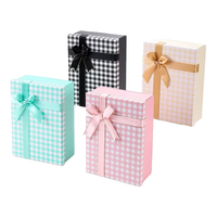 Kotak Hadiah Pita Kertas Keras Daur Ulang MU 25*18*8.5cm dengan Pegangan untuk Pernikahan, Festival, Permen, Lilin & Dompet