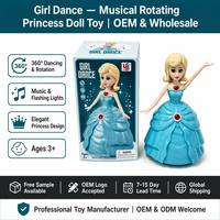 Vente en gros de mini-poupées princesses électriques, poupées princesses à la mode avec musique et lumière, rotation libre à 360 degrés, jouets amusants