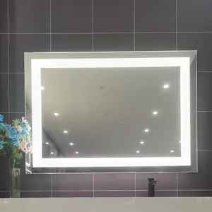 Factory Hotel Full UL CE 48-in Wx36-in H LED Lighted Sliver Rectangular Fog Free Frameless Bathroom Front Lit Led Mirror