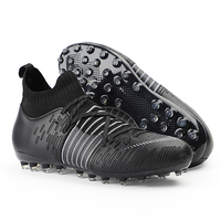 Erkek yüksek Top futbol ayakkabıları FG/TF futbol kramponları çocuk kaymaz çim eğitim futbol Cleats geniş boyutu 31-48 yeni varış