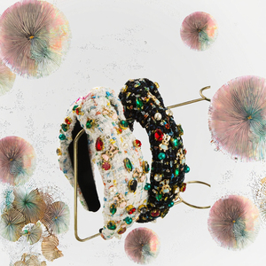 Diadema Navideña de Lana con Nudos y Pedrería para Mujer, con Diseño de Campana y Copo de Nieve, Accesorios para el Cabello de Alta Calidad - Product Image 2