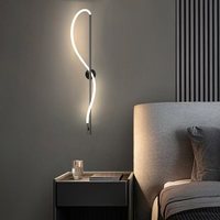 JACKSUN Appliques murales LED modernes Lampe de salle de bain intérieure unique Lampe de couloir longue du milieu du siècle Appliques murales pour couloir et escalier
