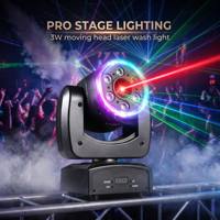 Projecteur laser de scène haute précision 3W RGBW, scanner 25K, modulation TTL <1.5mrad, contrôle DMX512, Ra95, professionnel pour DJ/KTV