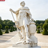 YOUFINE - Estatua de Mármol Blanco Tallada a Mano de Hánibal Barca, Escultura de General Romano para Jardín o Galería