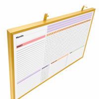 Tableau blanc magnétique de suivi des habitudes sur 31 jours, avec bordure métallique, pour la planification des objectifs mensuels, effaçable à sec, avec crochets de suspension - Usine ODM