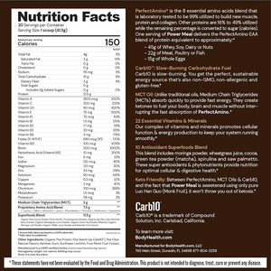 Chocolate Perfect Amino Power Meal Powder, Mezcla de Proteínas con 8 Aminoácidos Esenciales, Suplemento Nutricional Diario para Adultos, Belleza y Fitness - Product Image 3