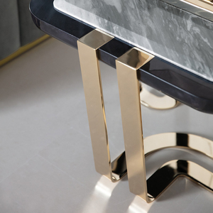 Table d'appoint carrée en marbre et acier inoxydable, pieds dorés, style italien de luxe, pour salon, modèle DV-CHAR - Product Image 4
