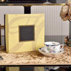 European Luxury Exquisite Flower Concentrated Bone China <b>Cup</b> and Saucer <b>Set</b> with Gift Box Eco-Friendly - Product Image 6
