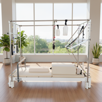 Reformer Pilates en aluminium pour studio, avec trapeze complet, tour complète, Cadillac et support vertical