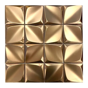 Mosaico <span class=keywords><strong>de</strong></span> Acero Inoxidable 3D con Efecto Cepillado, Patrón <span class=keywords><strong>de</strong></span> <span class=keywords><strong>Flores</strong></span> Mixtas, Azulejo Metálico - Product Image 1