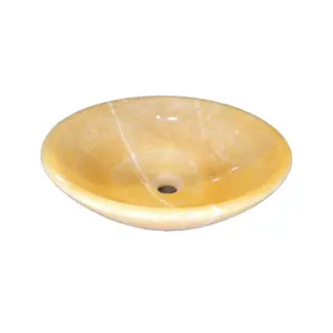 Popüler banyo D43Cm sarı Onyx lavabo