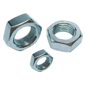 Steel Blue zinc galvanized DIN439 ISO4035 chamfered Metric fine pitch thread Hexagon thin Jam nuts hex