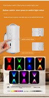Lampe murale minimaliste intelligente à LED avec commande tactile, variateur d'intensité, alimentation par batterie, recharge USB, télécommande, montage magnétique