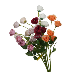5 tête <span class=keywords><strong>Paris</strong></span> Roses artificielle Rose fleur mariage événement décoration haute qualité fleur fête soie fleur mur toile <span class=keywords><strong>de</strong></span> fond - Product Image 2