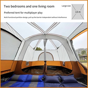 Lều lớn ngoài trời di động Lều cắm trại dã ngoại hai phòng ngủ chống gió dày - Product Image 5