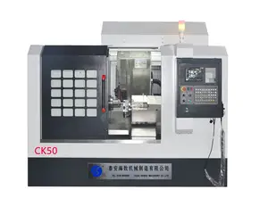 Máy Tiện CNC Cắt Kim Loại Chính Xác CK50 Với Khoan Phay Xoay