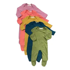 Frühjahr Herbst Kleinkind-Jumpsuit für Jungen Mädchen solide Farbe Baumwolle Baby-Strampler lange Ärmel Kleinkind-Kinderbekleidung Freizeitkleidung