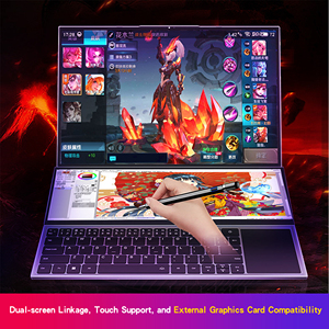 New 6-<strong>core</strong> 12-thread Intel <strong>Core</strong> I9-9750H <strong>Processor</strong> <strong>Dual</strong>-screen 16-inch + 14-inch Touch Screen Metal Business Laptop - Product Image 2