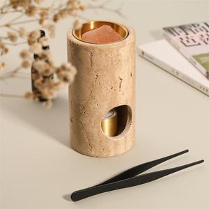 Горелка для ароматерапии из камня и латуни с черным Тонгом, декоративный домашний Ароматический диффузор для эфирной масляной горелки - Product Image 4