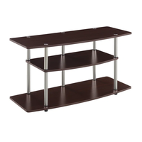 Support TV pour téléviseurs jusqu'à 42 "avec fond de poteaux en acier inoxydable résistant à la rouille Table console de salon simple et pratique