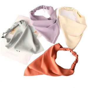 Nouveaux Bandeaux Élastiques en Soie Unie pour Cheveux, Foulards Triangulaires en Tissu Coloré Tendance, Accessoires Capillaires pour Femmes - Product Image 1