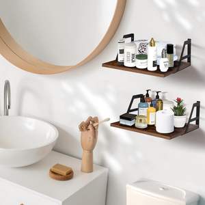 Tectocker-DOU Set <span class=keywords><strong>2</strong></span> Tiefe Schweberegale - Wandmontierte Metallhalterungen 30 cm für Wohnzimmer, Schlafzimmer & Badezimmer-Aufbewahrung - Product Image 4