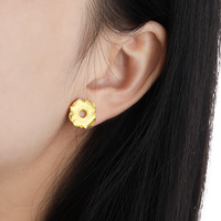 Modeschmuck Ohrringe Gravur Silber Blumen ohrringe Mode Ohr stecker Gold oder Rhodinierter Schmuck für Frauen