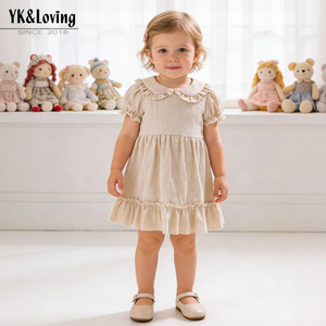 Custom High Quality Girl Dress Casual Western Short Sleeve Long Length Autumn for Children's Summer Autumn - Product Image 6