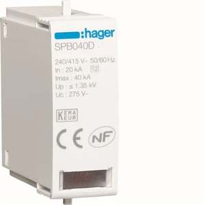 SPB040D Personalizzabile con cartuccia Hagers L-N in versione 20kA Imax 40kA - Product Image 1