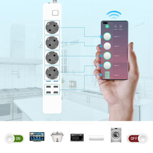 Multiprise intelligente Wifi 4 prises EU, 4 ports de charge USB, contrôle vocal via application, compatible avec Alexa <span class=keywords><strong>Home</strong></span> <span class=keywords><strong>Assistant</strong></span> - Product Image 3