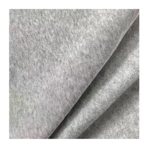 winter 100% poly heather grey Staple spun brushed Fleece textile