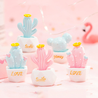 Mini figurine en résine de cactus succulent pour décorations paysagères, mini-plantes en pot macaron, ornements, accessoires de bricolage