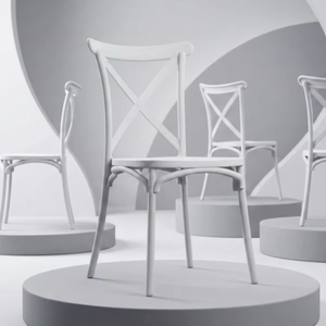 Wholesale Stackable Cross Back <b>Plastic</b> <b>Dining</b> <b>Chair</b> Lightweight Durable Restaurant Hotel Home Indoor Outdoor Commercial Seating - Product Image 4