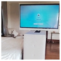 JGST Penyangga TV Elektrik Tersembunyi di Kabinet, Dapat Diatur Ketinggiannya Naik/Turun, Putar 180 Derajat, Maksimal 75 Inci